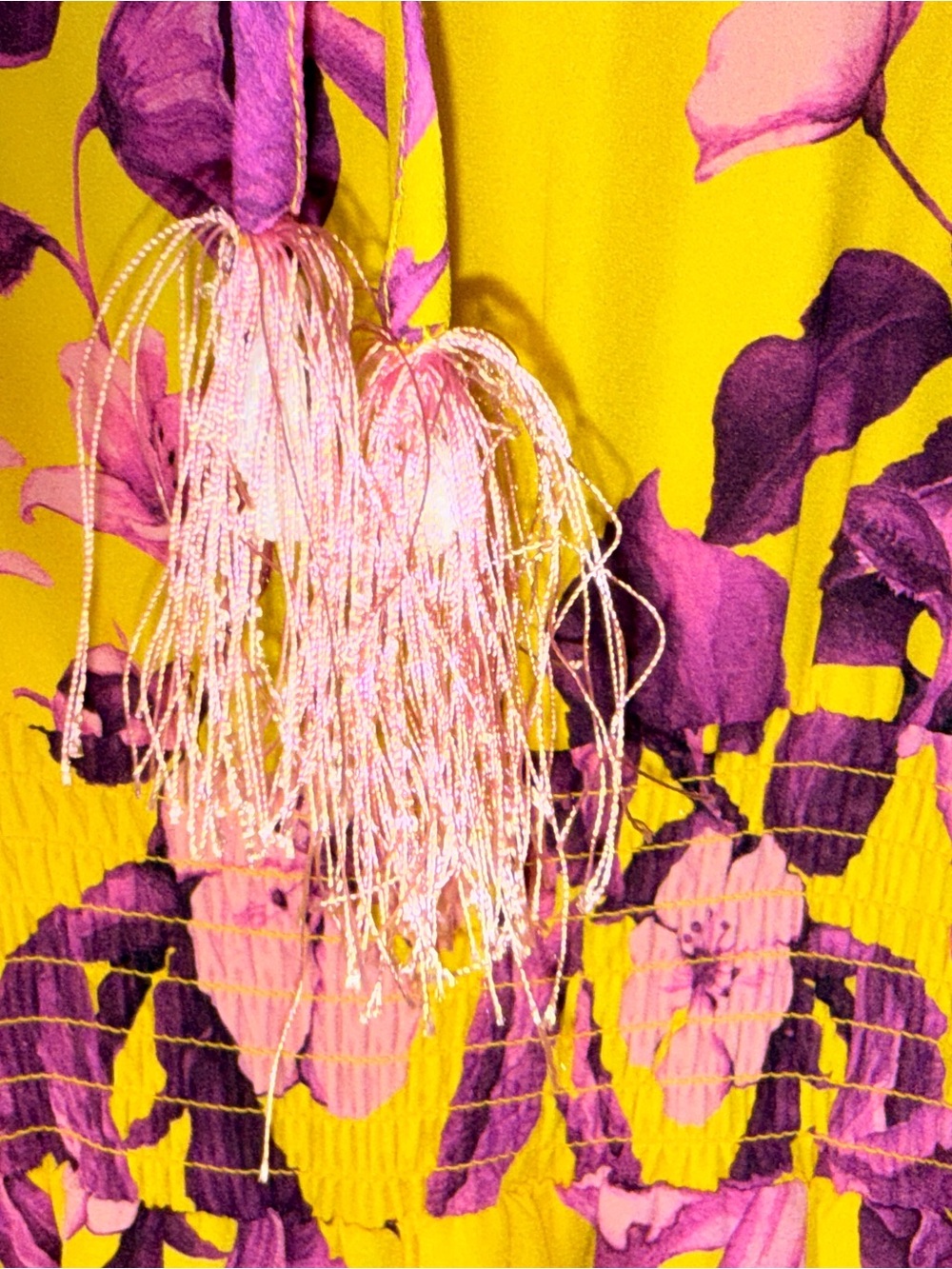 Boston Proper Yellow High Low Maxi Dress w/Pink-Purple Floral Print-M-EC - Picture 12 of 15